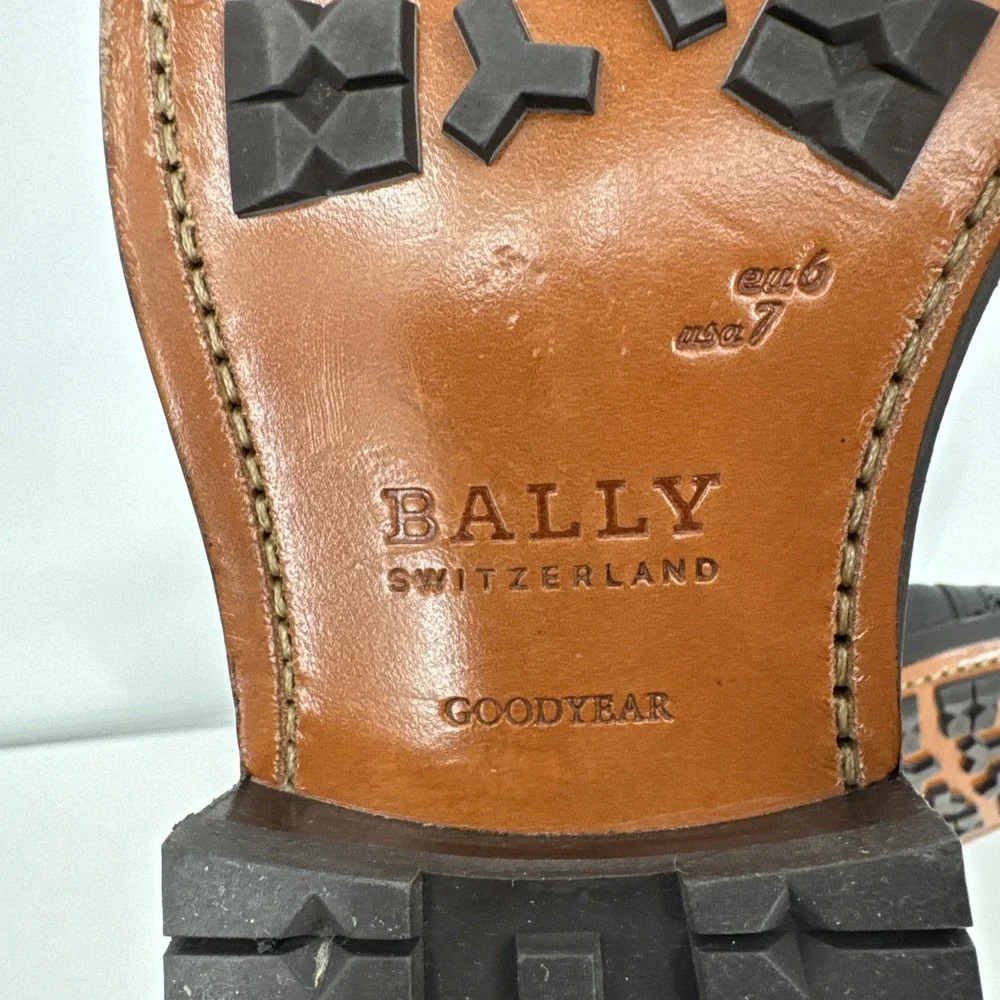 Bally‎ Of Switzerland Injected-Sole Oxford US 7D Dark Brown Leather Cap Toe